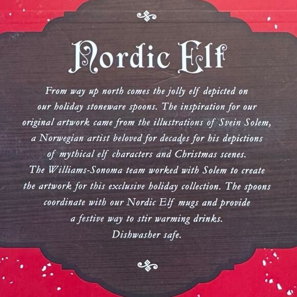 Williams Sonoma Nordic Elf Ceramic Spoon Set NIB - Picture 4 of 4